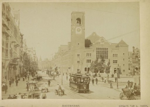 View of the Damrak and the Beurs van Berlage