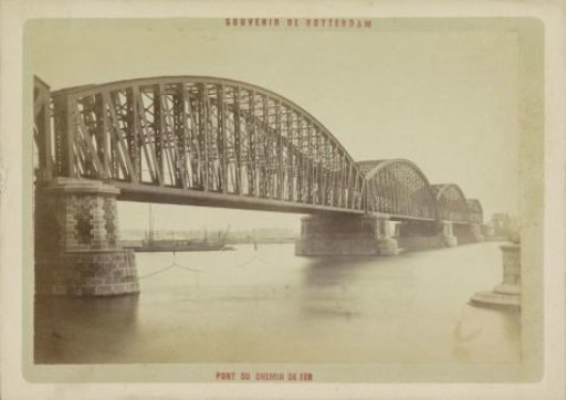 View of the Willem's Railway Bridge over the Maas in Rotterdam
