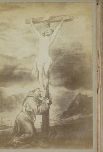 Photographic reproduction of the painting 'Saint Francis at the Foot of the Cross' by Anthony van Dyck