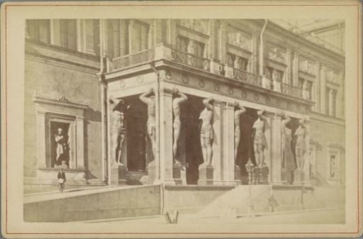 Entrance of the Hermitage in St. Petersburg with Atlantes
