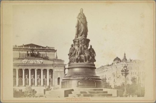 Statue of Catherine the Great in front of the Alexandrinsky Theatre in St. Petersburg