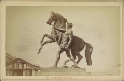 Statue of the Horse Tamer on the Anichkov Bridge in St. Petersburg