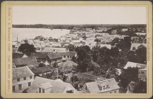 View of a bend in the Suriname River in Paramaribo from a tower
