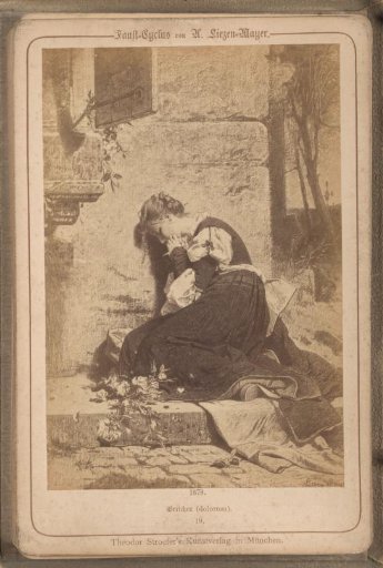 Photographic reproduction of (presumably) a drawing titled 'Gretchen (Dolorosa)'