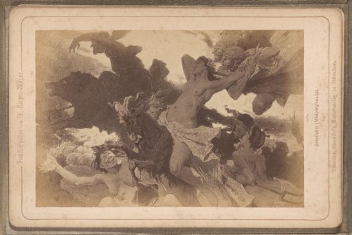 Photographic reproduction of (presumably) a drawing titled 'Witches' Ride (Walpurgis Night)'