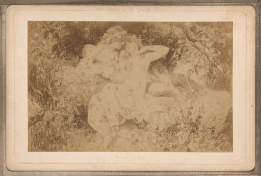 Photographic reproduction of (presumably) a drawing titled 'Oberon and Titania'