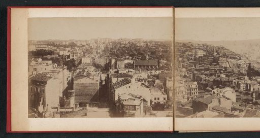 View of city quarters at the foot of the Galata Tower in Istanbul