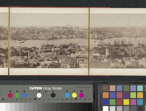 View of city quarters of Istanbul and the shores of the Golden Horn