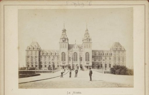 View of the north facade of the Rijksmuseum and the Museum Bridge in Amsterdam