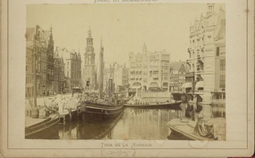 View of the Sophiaplein (Muntplein) in Amsterdam with the Munttoren on the left