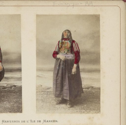 Portrait of a woman in the traditional dress of Marken
