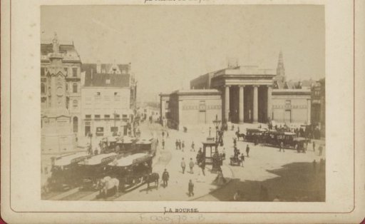 View of the Dam and the Damrak in Amsterdam with 'Naatje' and the Beurs van Zocher