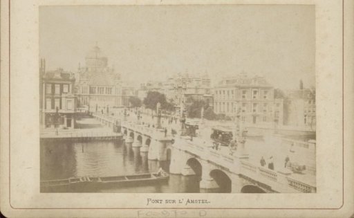 View of the Hoge Sluis and the Paleis voor Volksvlijt in Amsterdam