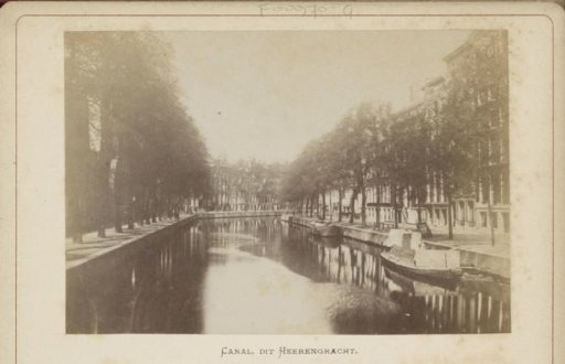 View of the Herengracht in Amsterdam from a bridge