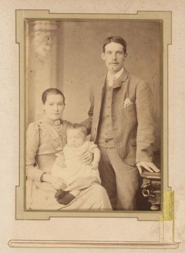 Family Portrait of a Man, Woman, and Baby