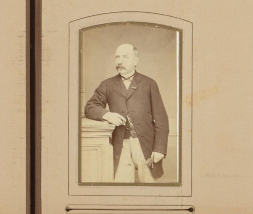 Portrait of a Man with Gloves in His Hand, Leaning on a Pillar