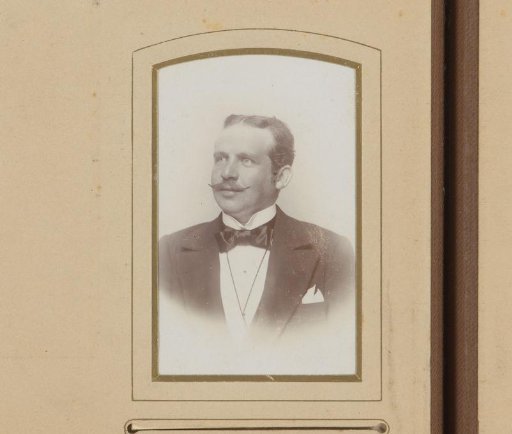 Portrait of a Man with a Mustache and a Bow Tie