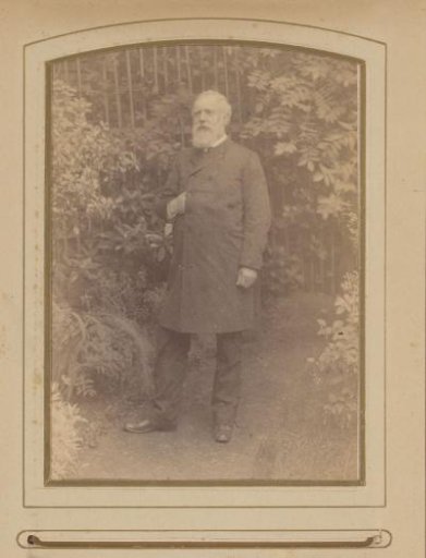 Portrait of a standing man in a garden