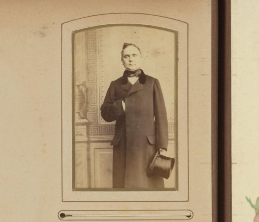 Portrait of a Standing Man with a Top Hat in His Hand