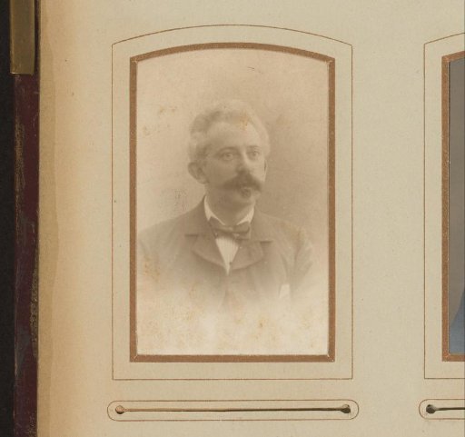 Portrait of a Man with a Mustache and Bow Tie