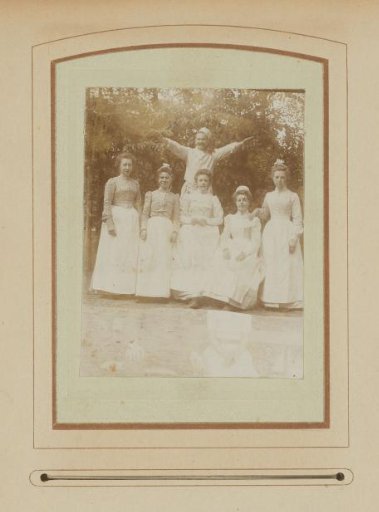 Portrait of a Man in a Sailor's Outfit and Five Young Women