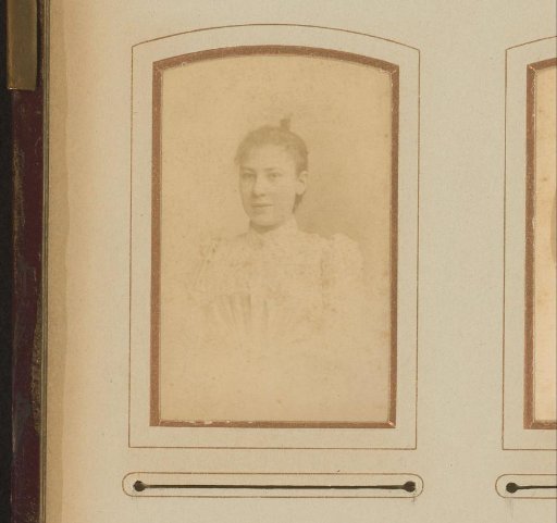 Portrait of a woman in a white dress
