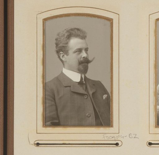 Portrait of a man with a moustache and sideburns
