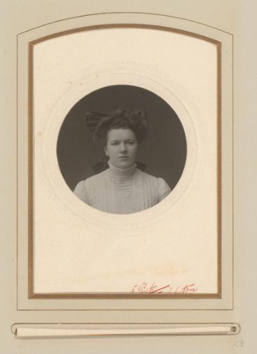 Portrait of a woman with a ribbon in her hair