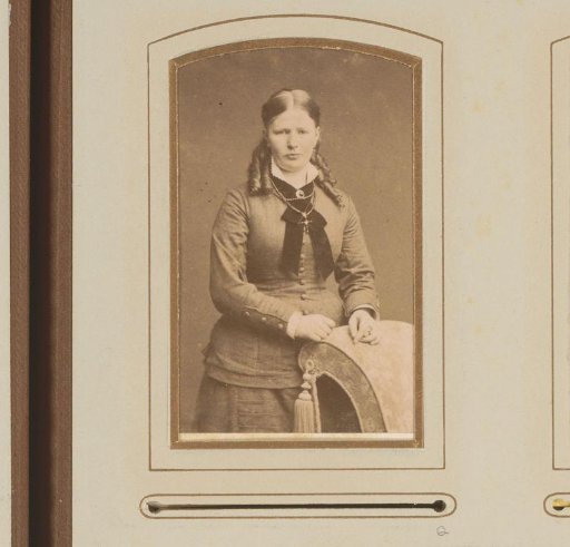 Portrait of a Young Woman with Ringlets, Standing by a Chair