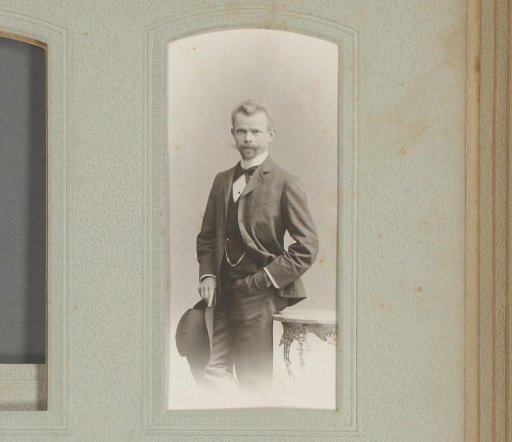 Portrait of an unknown man with a moustache and hat
