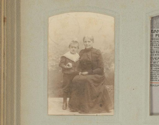 Portrait of an unknown elderly woman and a boy