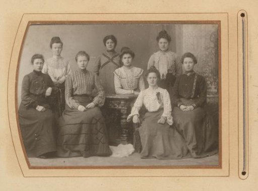 Group portrait with eight young women