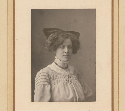 Portrait of a woman with a bow