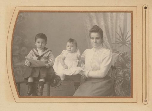 Group portrait with mother and two children
