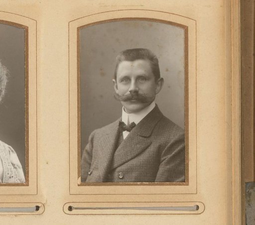 Portrait of a man with a moustache
