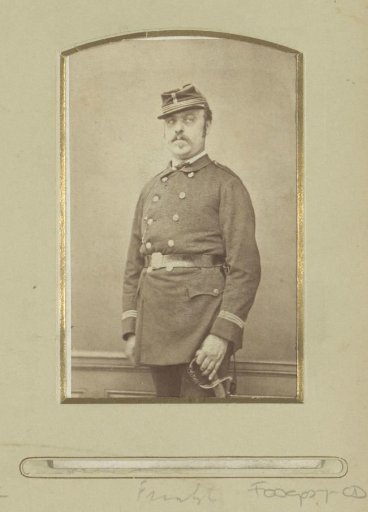 Portrait of a (possibly) French soldier, standing with a sabre in his hand