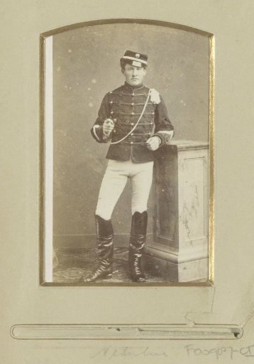 Portrait of a (possibly) Dutch soldier, standing in riding breeches and boots