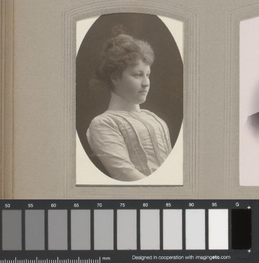 Portrait of a young woman, in profile