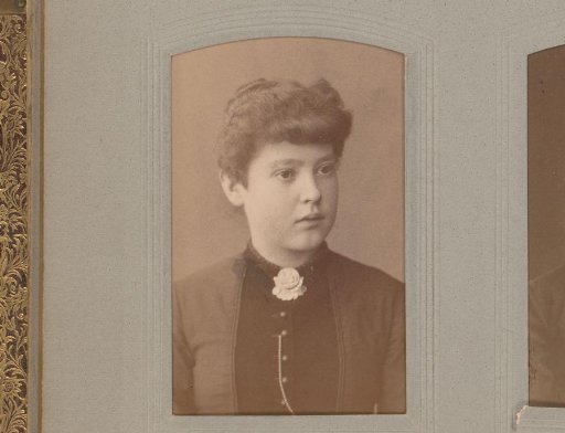 Portrait of a young woman with a necklace