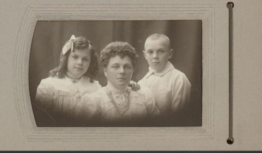Family portrait of a woman and two children