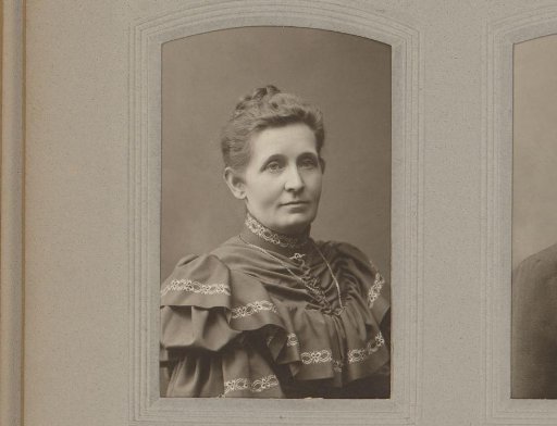 Portrait of a Woman in a High-Collared Dress with a Necklace