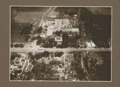 Aerial view of the Boedoeran sugar factory in Sidoarjo, Java