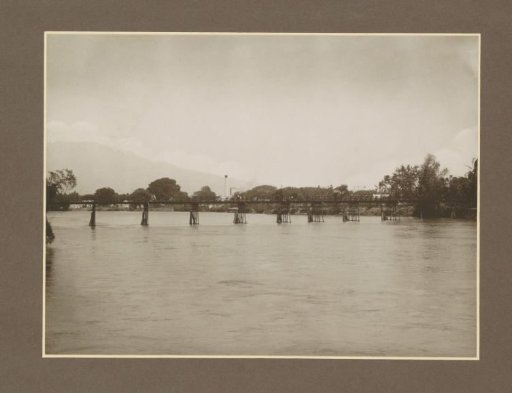 View of the Brantas Bridge near the Meritjan sugar factory in Kediri, Java