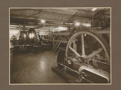 Machines in a hall of the Meritjan sugar factory in Kediri, Java