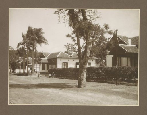 Houses along the road to Kertosono for workers of the Meritjan sugar factory in Kediri, Java