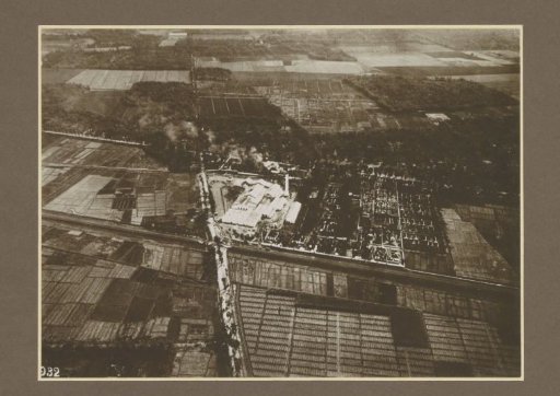 Aerial view of the Ngandjoek sugar factory on Java