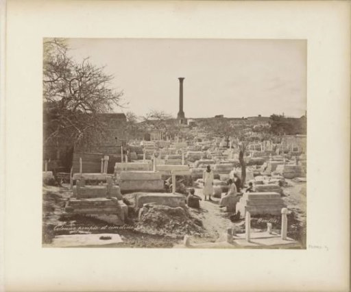 Cemetery with column in Egypt