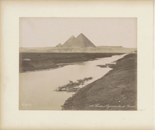 View of the pyramids of Giza near Cairo