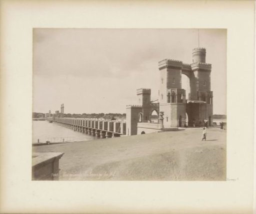 View of a dam on the Nile near Cairo