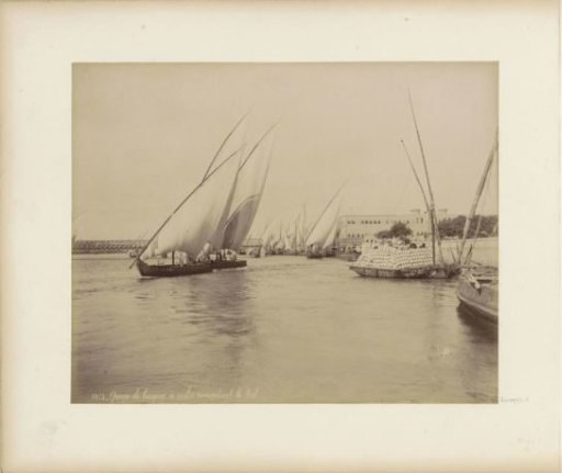 Sailing boats with cargo on the Nile